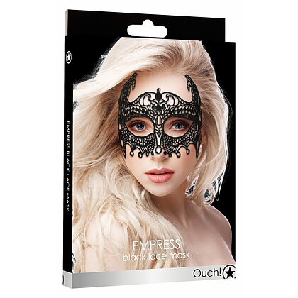 Empress Venetian Lace Mask Negru