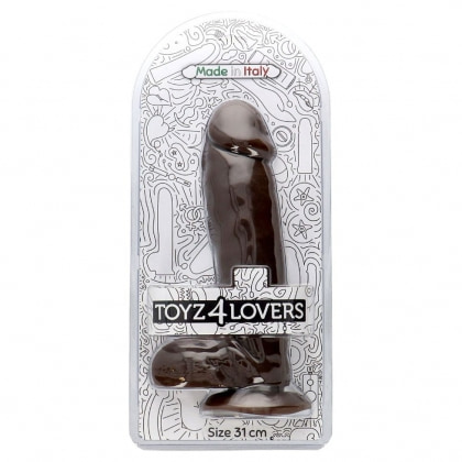 Fulvio Dildo 31 cm Ø 6.5 cm cu Ventuză, Realist Maro