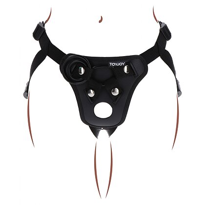 Ham Strap-On TOYJOY cu Gaură De Plăcere, Negru