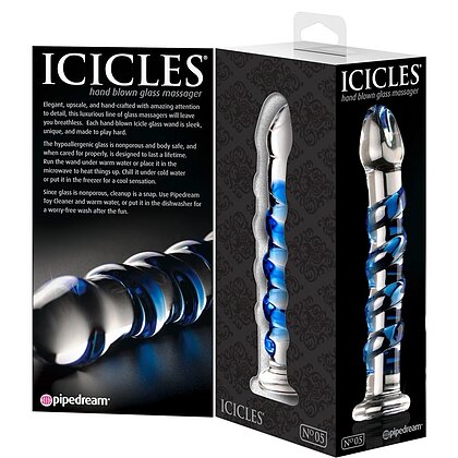 Icicles Hand Blown Glass No 5 Transparent 17.8cm