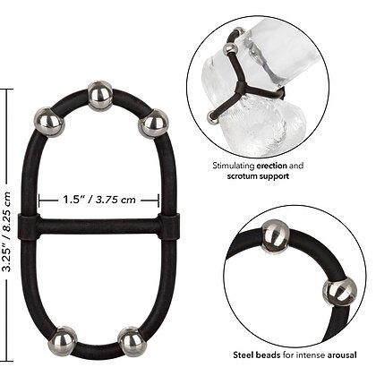 Inel Penis Beaded Dual Silicone Maximizer Negru