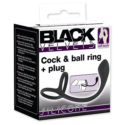 Inel Penis Black Velvets 3 În 1 Negru