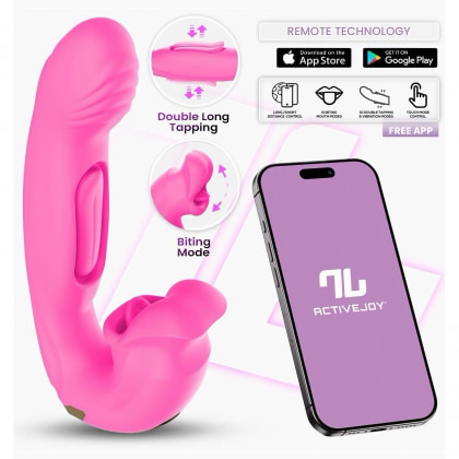 Vibrator App Control Stimulator Clitoridian cu Limbă Mușcătoare Roz