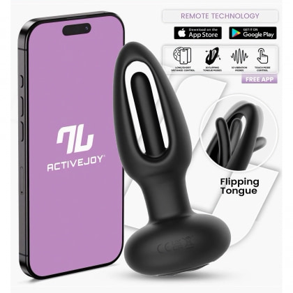 Dop Anal Cu Limbă Oscilantă Aplicație Smartphone Negru
