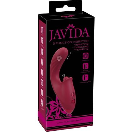 JAVIDA 3 Funcții — Vibrator cu împingere, 10 Moduri Roșu