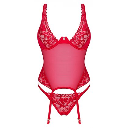 Corset Obsessive Lacelove Rosu XL-2XL