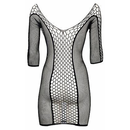 Le Desir Duo Net Sleeved Mini Dress Negru S-L