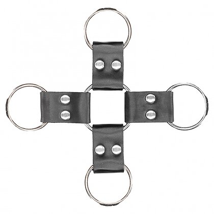 Leather Hand And Legcuffs Negru