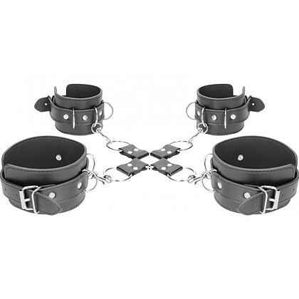 Leather Hand And Legcuffs Negru