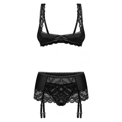Set Obsessive Lecille 3 Piese Negru S-M