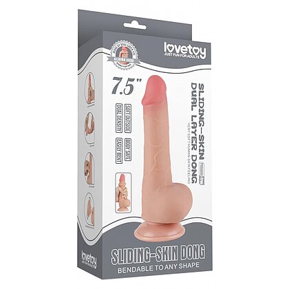 LoveToy Dildo Piele Mobilă 19cm cu Ventuză