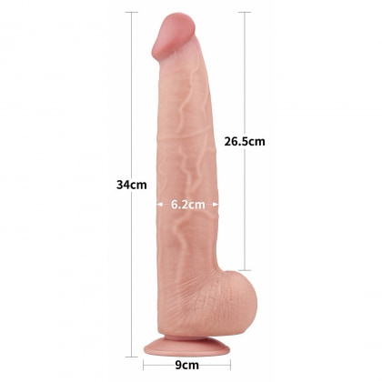 Lovetoy Dual-Layer 34 cm – TPE Realist cu Ventuză