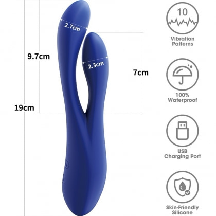 Lovetoy Pulse – Vibrator Reîncărcabil, 3 Intensități, 7 Moduri Albastru