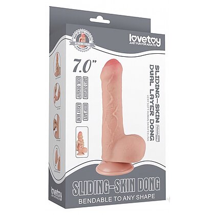 LoveToy Sliding Skin 18.3cm — Realist, Ventuză Detașabilă