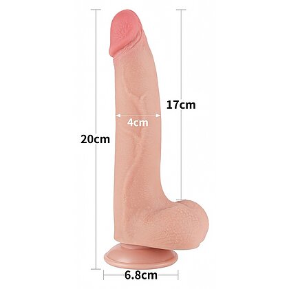 LoveToy Sliding Skin Dildo 20 cm – Realist, Ventuză