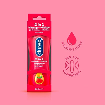 Lubrifiant Durex Play 2 în 1 Massage Guarana 200ml