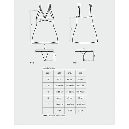 Neglijee Obsessive Secred Roșu 2XL