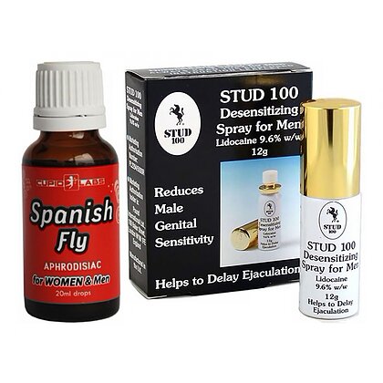 Pachet Spray Stud 100 Original Și Picături Afrodisiace Spanish Fly 20ml