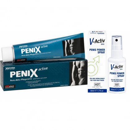 Pachet Spray V-activ Penis Power For Men 50ml + Cremă Pentru Potență Penix 75ml