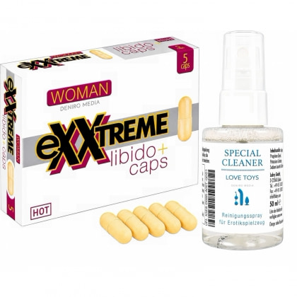Pachet Capsule Femei eXXtreme Libido Afrodisiac 5buc + Special Cleaner Love Toys 50ml