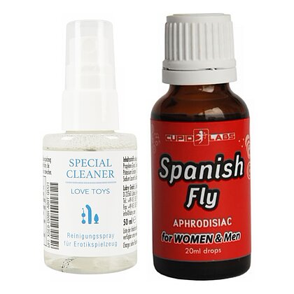 Pachet Picături Afrodisiace Spanish Fly 20ml + Special Cleaner Love Toys 50ml