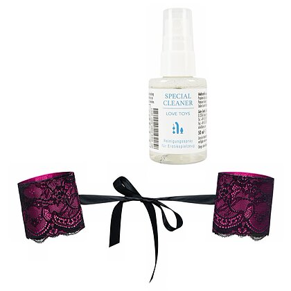Pachet Cătușe Obsessive Roseberry Mov + Special Cleaner Love Toys 50ml Roz