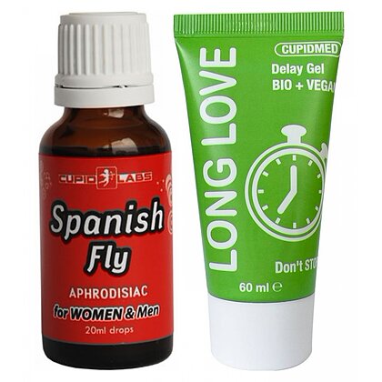 Pachet Gel Ejaculare Precoce Long Love 50ml + Picături Afrodisiace Spanish Fly 20ml