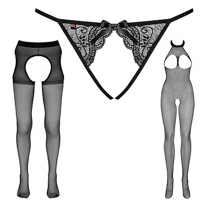 Pachet Seducție Totală: Catsuit, Chiloței și Ciorapi