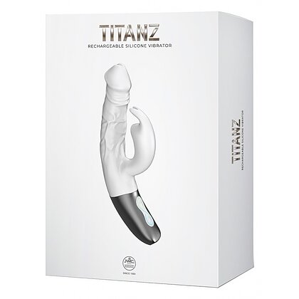 NMC Titanz 7 — Vibrator Din silicon, 10 Vibrații +10 Rotații Alb