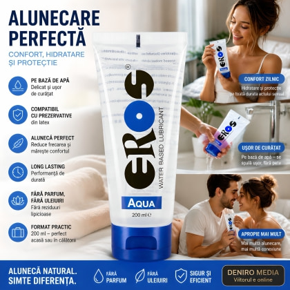 Pachet Lubrifiant Eros Aqua 200ml + Lubrifiant Just Glide Anal 200ml