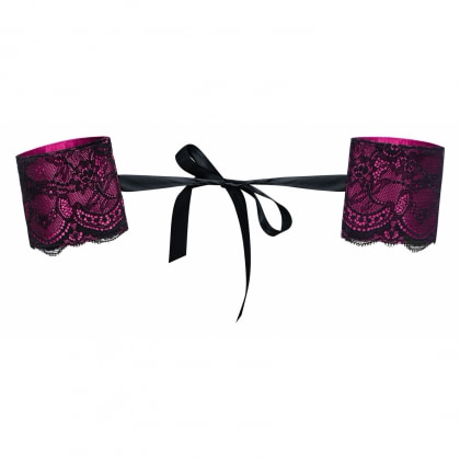Pachet Cătușe Obsessive Roseberry Mov + Lubrifiant Bio Cupid Glide