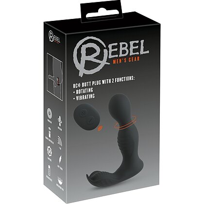 Plug Anal RC 2 Funcții, Rotativ și Vibrant Negru