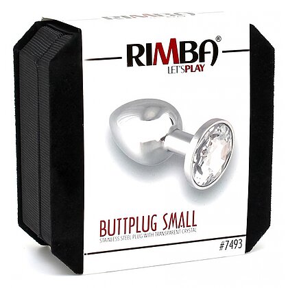 Plug Anal Small Metal With Crystal Argintiu