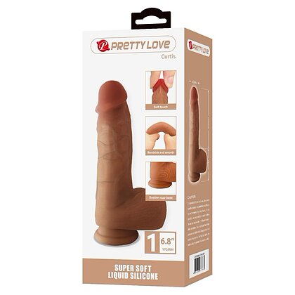Pretty Love curtis 17.5cm - Dildo din Silicon cu Ventuză