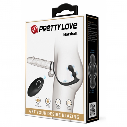 Pretty Love Marshall Inel Vibrant 12 Moduri Reîncărcabil Negru