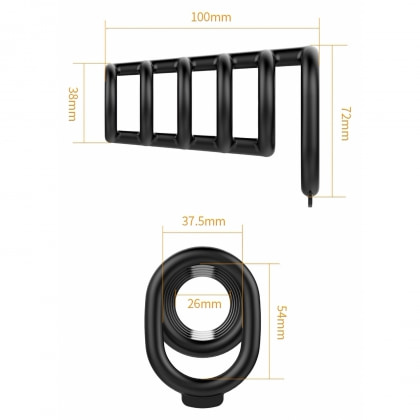 Pretty Love Rodrigo – Inel Erecție silicon, 6 Inele Negru
