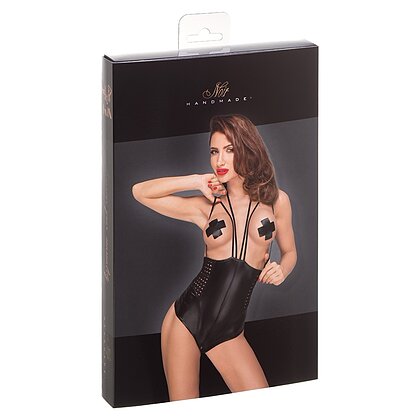 Body Noir Wetlook Multistraps Negru 2XL