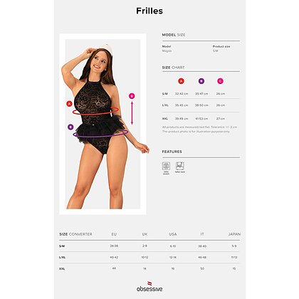 Body Obsessive Frilles Negru S-M
