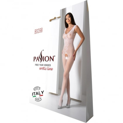 Catsuit Passion BS098 Alb S-L