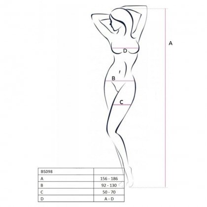 Catsuit Passion BS098 Alb S-L