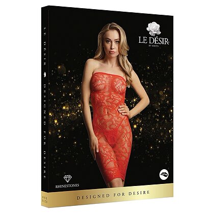 Chemise Le Desir Star Rhinestone Roșu XL-2XL