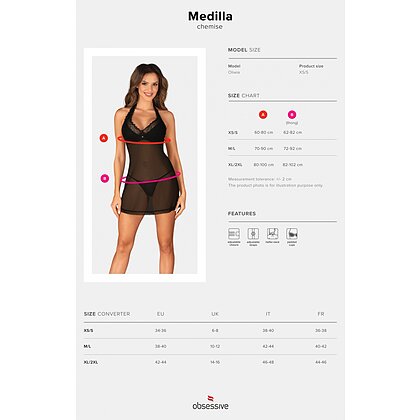 Chemise Obsessive Medilla Negru XL-2XL