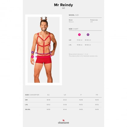 Costum Obsessive Mr. Reindy Roșu L-XL