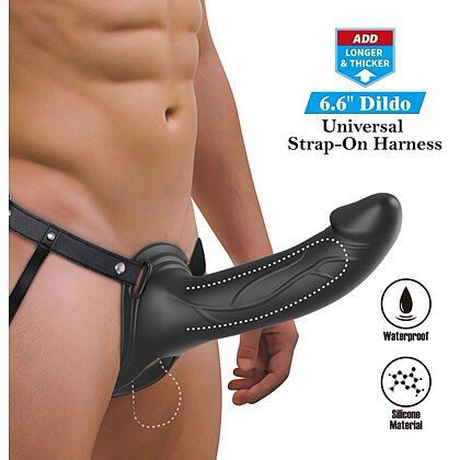 Pretty Love Landon cu Harness Reglabil și Dildo 16,8 cm Negru
