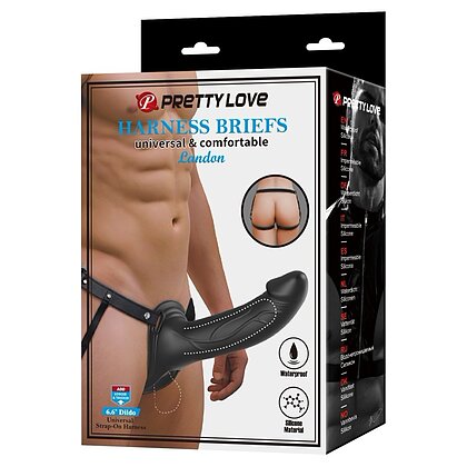 Pretty Love Landon cu Harness Reglabil și Dildo 16,8 cm Negru
