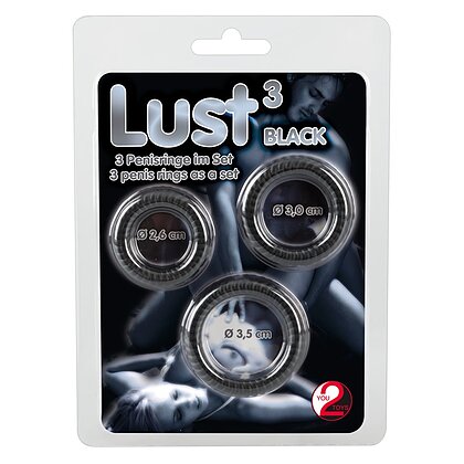 Set 3 Inele Love Negru