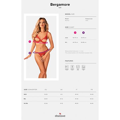 Set Obsessive Bergamore Roșu XS-S