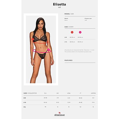 Set Obsessive Elisetta Negru L-XL