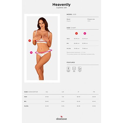 Set Obsessive Heavenlly Cupless Alb XS-S