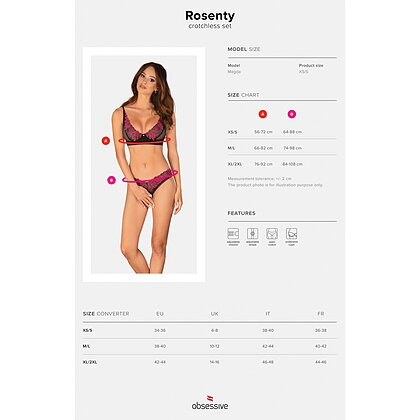 Set Obsessive Rosenty Decupat Roz M-L